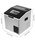 2 in 1 Countertop Ice Maker Crushed Ice and Cube Options, stainless steel build, smart LCD, compact size for home use.
