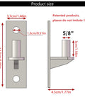 Diagram showing dimensions of Set Of 2 Beefy Wall Mount Gate Hinges For Outdoor Chain Link Fence Stainless Steel Finish Heavy Duty Gate Hardware.