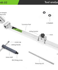 Diagram of Pro Grade Derailleur Hanger Alignment Gauge Tool for Bicycle, Stainless Steel Construction parts labeled.