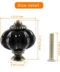 Pumpkin Ceramic Cabinet Knobs Set For Black Vintage Drawer Pulls With Mounting Screws 10 Pc Dresser Hardware size details