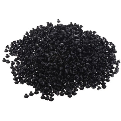 Pile of black hinge hole plugs, 1000 Pack White Hinge Hole Plugs For Furniture, Durable Hole Covers For Iron Plates And Mesh Fixing, Simple Design
