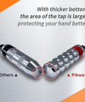 Comparison of Pikwo and other brands' impact driver tips with thicker bottom design for better hand protection.
