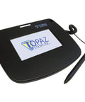 SigLiteColor Four Point Three Inch Electronic Signature Pad With Bright Backlit Lcd Display Passive Usb Stylus Hella Sleek Profile Large Palm Rest Plug And Play Setup Ready To Roll For Secure Capturing On Desk Or Counter Mount.