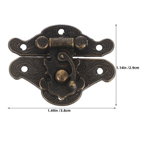 Old School Retro Decorative Jewelry Box Hasp Latch With Screws Zinc Alloy Antique Small Box Clasp Hardware