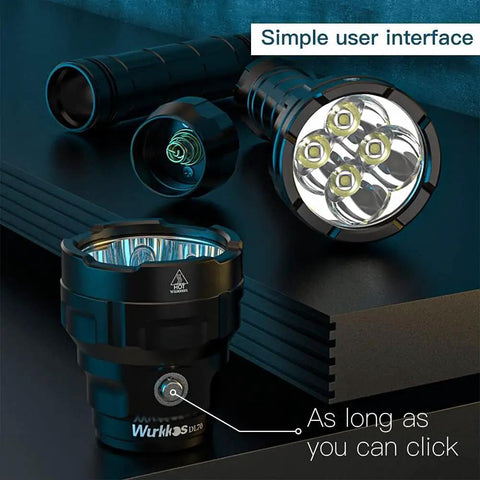 Beast Mode Bright Dive Light 13000 Lumen Scuba Diving Flashlight With IPX8 Waterproof Rating 150m Depth 4 Modes LED Torch interface
