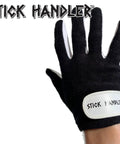 Premium Cabretta Leather Full Finger Drumming Gloves Black Medium Offering Killer Grip And Sick Stick Control breathable cotton top.