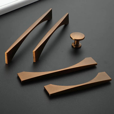 Vintage Coffee Bronze Zinc Alloy Cabinet Handles 2 Pack Drawer Pulls For Furniture Kitchen Wardrobe Closet Doors