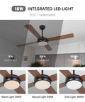 52 Inch Ceiling Fan With Light Remote Control Dope DC Motor Dimmable Lighting 6 Speeds in a dimming demonstration setup.