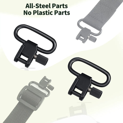 Two Point Crossbow Sling Attachments Mounts With Three Swivels All Metal No Plastic Easy Install Traditional Sling Setup