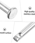 Close-up of 20 Pieces Stainless Steel Flat Head Clevis Pins Kit With Single Hole Anti Rust Assortment, smooth surface, high quality steel