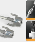 Gowenic 4 In 1 Pipe Threader Tool Kit For Electric Drill showing alloy steel tap dies 1/2 inch and 3/4 inch for PVC projects.