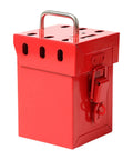 Heavy Duty Industrial Lockout Lock Box Featuring Grab And Go Group Safety Stash For Tags And Hasps Secure On Site Padlock Storage, 110mm red steel
