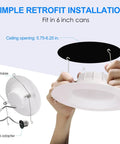 Installing Dope Vibrant LED Recessed Can Lights 6 Inch Retrofit Downlight With Dimmable Trim 12.5W 100W Equiv 1050LM Daylight