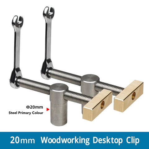 2 Pack Bench Dog Clamps For 20mm Or 7.9 Inch Holes, Stainless Steel Body With Brass Block Construction, Desktop Woodworking Clips
