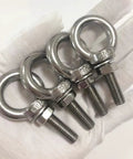 Heavy Duty Stainless Steel Shoulder Eye Bolts 4 Pack M8 Eyebolt Set With Nuts And Washers 5 16 Inch By 1.18 Inch Lifting Rings Built For Secure Load Handling And Rugged Quick Hookups 30mm Thread Length, 304 stainless steel eyebolts with nuts and washers