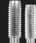 Heavy Duty Manual Tap And Die Set With T Handle Wrench For Creating Standard Threads, Alloy Steel Construction Offers Nonslip Grip And Durability For Tough Jobs. close-up of two alloy steel taps