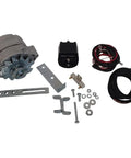 Hassle Free Bolt On Alternator Conversion Kit For Vintage Ford And New Holland Tractors, includes alternator, wiring harness, and brackets.