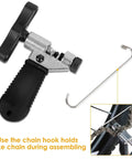 Pro Grade Bike Chain Repair Tool Kit With Chain Breaker Splitter and Chain Hook on Black Handle