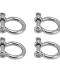 Top Shelf 4Pack 304 Stainless Steel Bow Shackles With Screw Pin D Anchor, heavy duty rigging hardware set.
