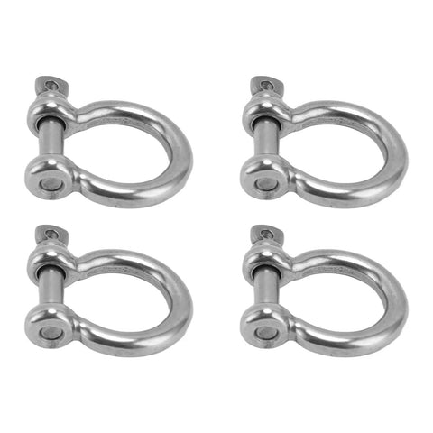 Top Shelf 4Pack 304 Stainless Steel Bow Shackles With Screw Pin D Anchor, heavy duty rigging hardware set.