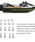 Stainless Steel Exhaust Manifold Screw Set For Ski Doo 600 HO And 800 Twin Engines M6 X 20mm Bolts With Lock Washers Easy Installation And Precise Fitment For OE Numbers 514054626 205062044 205562060 Y Pipe Kit Included, bolts and washers shown