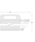 Technical drawing of Long Flex Head Ratcheting Box End Wrench Set, 7-Piece 6 to 19 mm, 180 Degree Flex Head, dimensions included