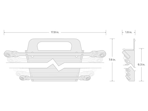 Technical drawing of Long Flex Head Ratcheting Box End Wrench Set, 7-Piece 6 to 19 mm, 180 Degree Flex Head, dimensions included