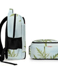 Side view of Red Poppy Watercolor Print Backpack For Men And Women, Large Capacity Unisex Daypack, Durable Polyester with Smooth Zipper