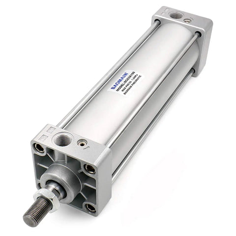 Beefy Pneumatic Air Cylinder 63x150mm 2-1/2 Bore, 5.9 Stroke, Double Acting Single Rod, PT 3/8 Port, M16x1.5 Threaded Rod