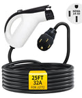 Plug And Play Level 2 Portable EV Charger For Home Garage No Fuss 32A 240V With NEMA 14-50 Plug And 25Ft J1772 Cable