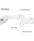 Neo 110 Non Electric Bidet Attachment For Toilet Seat With Single Nozzle And Rear Wash, Adjustable Water Pressure Knob