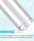 Close-up of Clear PVC Tubing 2-1/2 In By 36 In 4 Pack Rigid Plastic for Dust Collection Fittings, showing smooth surface and transparency.