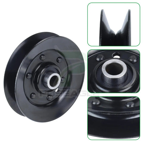 2 Pack Idler Pulley Replacement For Craftsman LT2000 T110 R110 Lawn Mower 756-04325, black steel 3.06 in pulley