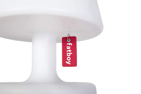 Close-up of Petit Rechargeable LED Lamp 2 Pack With Stepless Dimming Dope Portable Indoor Outdoor Light showing base and tag