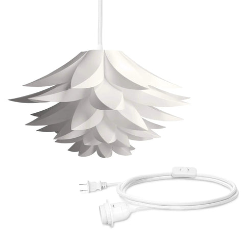 Dope Hanging Puzzle Lamp Kit Lotus Flower Pendant Light With DIY Shade 19.7 Inch Modern Ceiling Fixture Plug In Power