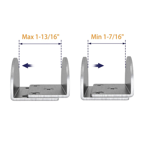 Sliding Barn Door Floor Guide Bottom Mounted U Shape Stainless Steel For Door Thickness 1 7 16 Inches To 1 13 16 Inches 2 Pack Half Round