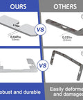 Comparison of Heavy Duty Metal Wall Plate Spacers For Electrical Box and 12 Pack Outlet Shim Kit showing durability and thickness.