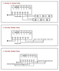 Wiring diagrams for AC 100 to 240V to DC 12V 16.5A 198W Switching Power Supply Converter used with LED strips and security systems.
