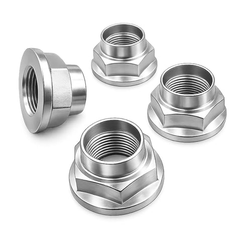 2 Piece Car CV Axle Nut Replacement Kit OEM 902170049 with steel spindle lock Lug nuts for Forester Crosstrek Tribeca shown up close