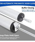 Two Pack Heavy Duty Pneumatic Door Closer With Soft Close Auto Action Adjustable Speed Built In Positioning Stop Universal