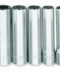SuperTorque Quarter Inch Drive Deep 6 Point Metric Socket Set 12 Piece High Polish Chrome Finish Built For Maximum Grip On 6 Point Fasteners