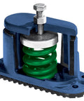 Built Tough Ductile Iron Spring Floor Mount Vibration Isolator Knocks Out Buzz With 125 Lbs Capacity and 1.33 Inch Travel, showing inner spring structure.