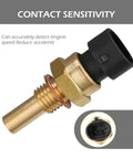 Water Temperature Sensor Kit For Automotive Engines, Contact Sensitive No Break Plug And Play Wire Installation Kit, Delphi 3rd Generation Compatible, OEM Aliases 15369305 1341856 55199579 21123851010, Black And Gold shown close-up.