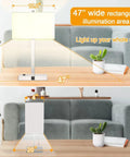 21 Inch Touch Bedside Lamps Set Of 2 With USB And AC Outlets, showing 47 inch illumination area on desk