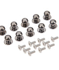 10 Pack Mini Drawer Knobs Zinc Alloy Black 0.39x0.43 Inches Durable Small Cabinet Pulls with screws displayed on white background