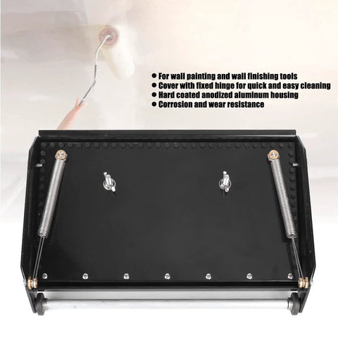Pro Grade Drywall Flat Finishing Box For Wallboard Mud And Putty Powder 10 Inch Aluminum Scraper with Easy Open Lid