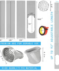 Easy Portable AC Window Vent Kit With Adjustable Vertical Or Horizontal Sliding Window Plate For Window AC Units components