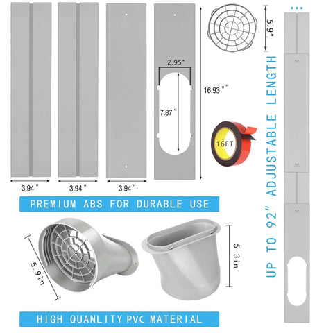 Easy Portable AC Window Vent Kit With Adjustable Vertical Or Horizontal Sliding Window Plate For Window AC Units components
