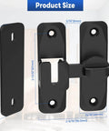 Heavy Duty 90 And 180 Degree Barn Door Locks And Latches Aluminum Sliding Door Latch Kit for Barn Bathroom Cabinet Garden and Window Black Finish 2 Pack Small Flip Locks