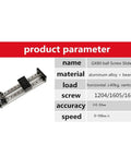 Premium Carbon Steel Ball Screw Nut Kit Featuring Dead Smooth Precision Linear Guide Rail And Rock Solid Sliding Platform Module For Hardcore Home Shop Builds And Industrial Fixes Measuring 450 Millimeters, showing detailed specifications.